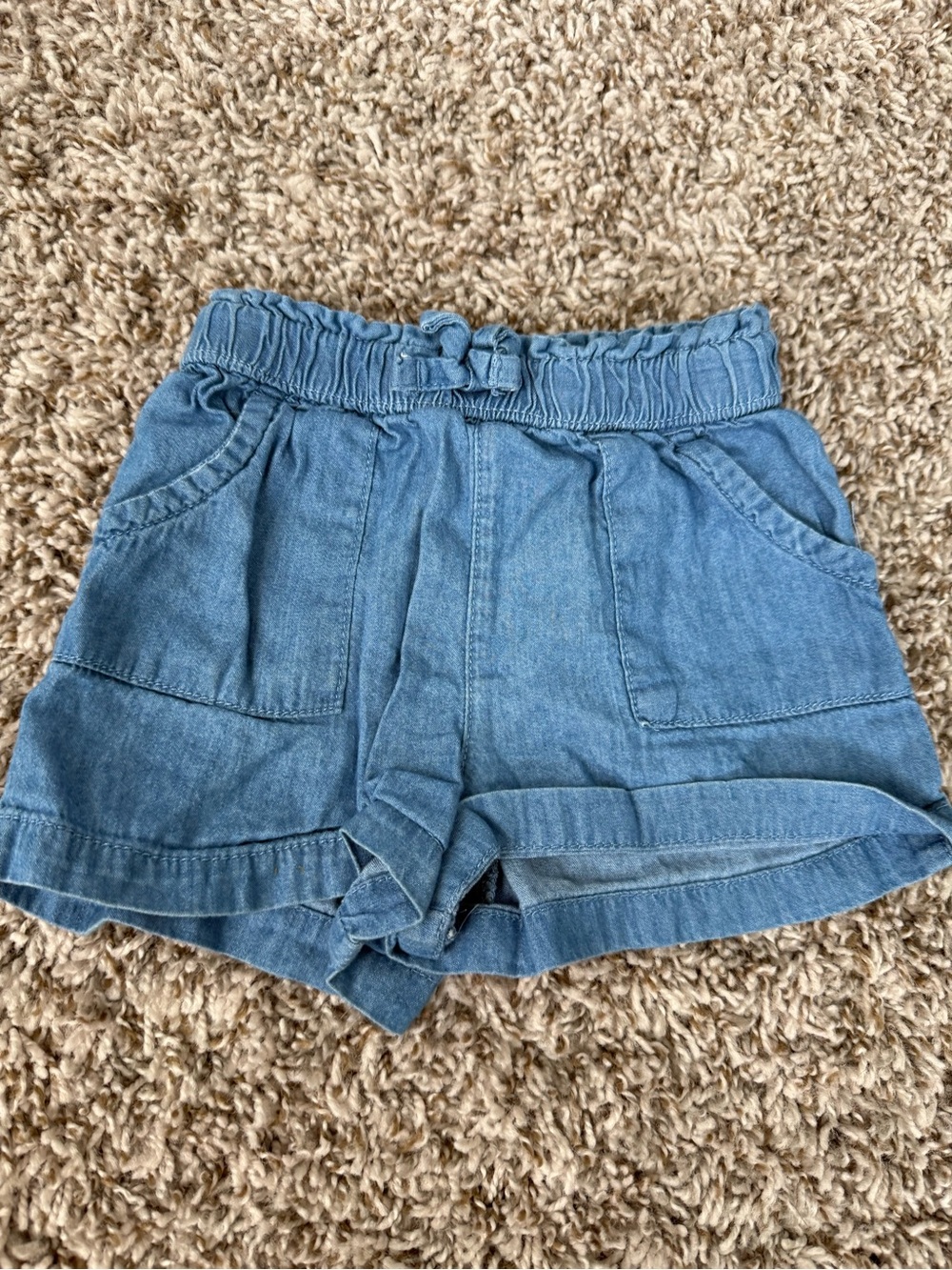 Garanimals Light Blue Denim Paperbag Waist Shorts with Front Tie